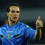 NAPLES, ITALY - FEBRUARY 24:  Referee Luca Banti gestures during the Serie A match between SSC Napoli and Genoa CFC at Stadio San Paolo on February 24, 2014 in Naples, Italy.  (Photo by Giuseppe Bellini/Getty Images)